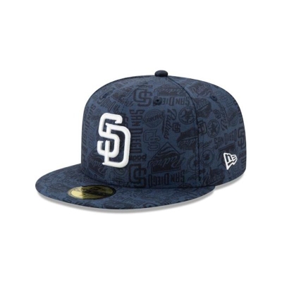 San Diego Padres Gorra | New Era MLB Sketched 59fifty Fitted Cap Mexico - Azules